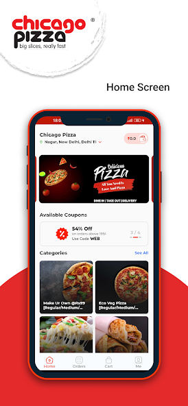 Chicago Pizza App Home Screen